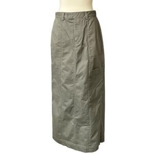 NWT Abercrombie Green Military Cargo Maxi Skirt Size Small